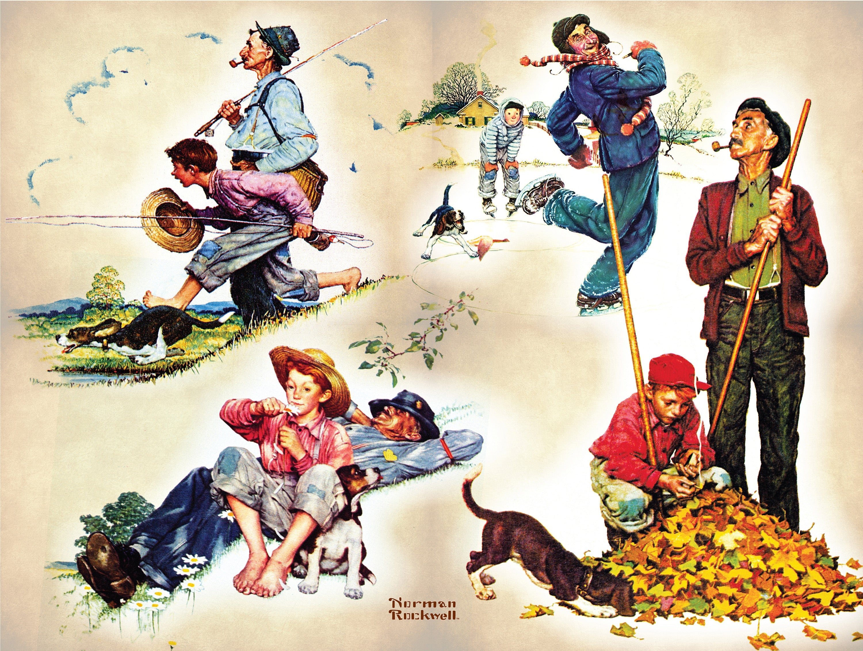 PFG Grandpa and Me, Norman Rockwell (550pcs) (Usage/Used - PUZZLES FOR GOOD)