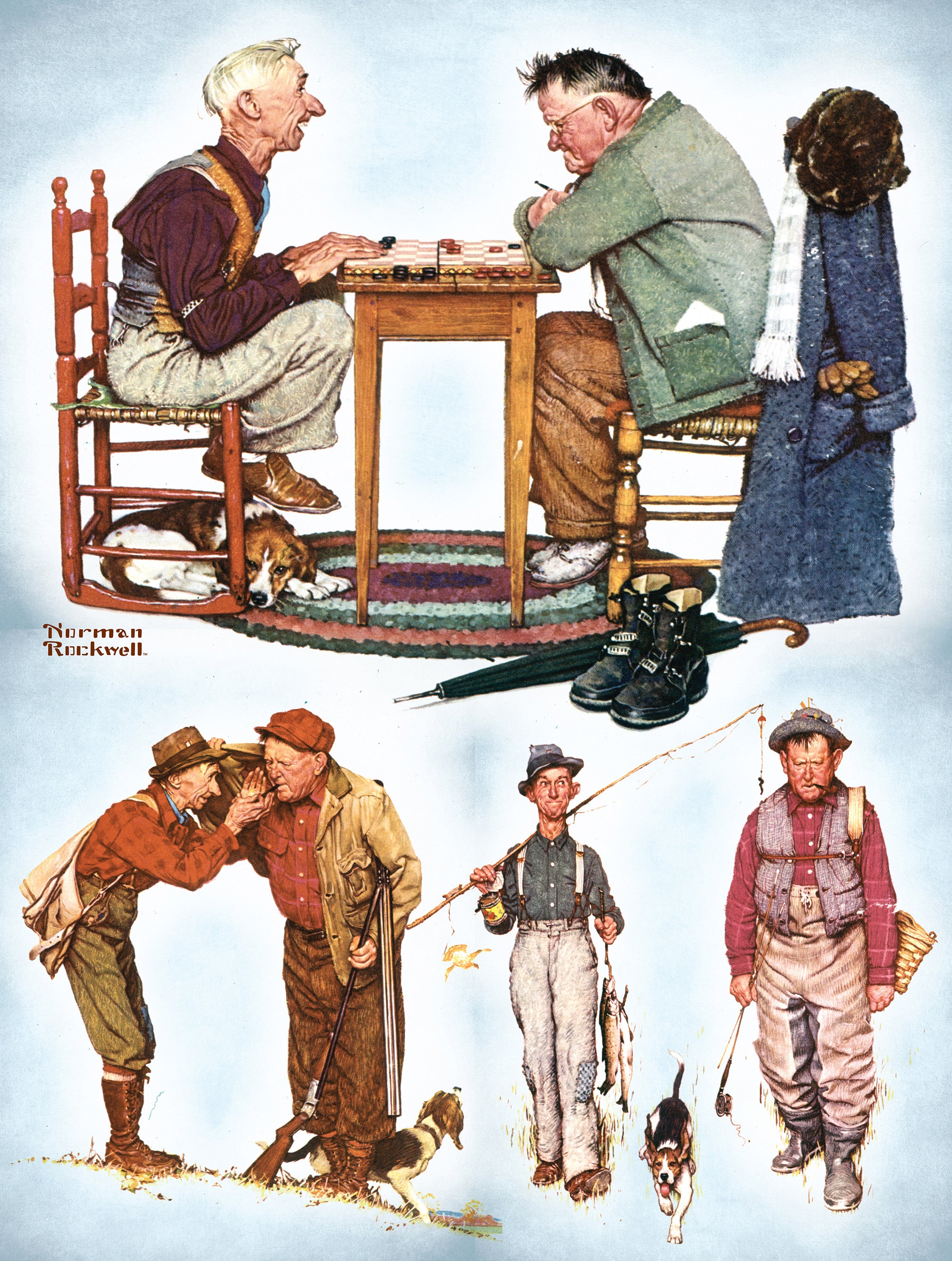 PFG deux vieillards et un chien, Norman Rockwell (550pcs) (utilisation / utilisée - puzzles pour de bon)