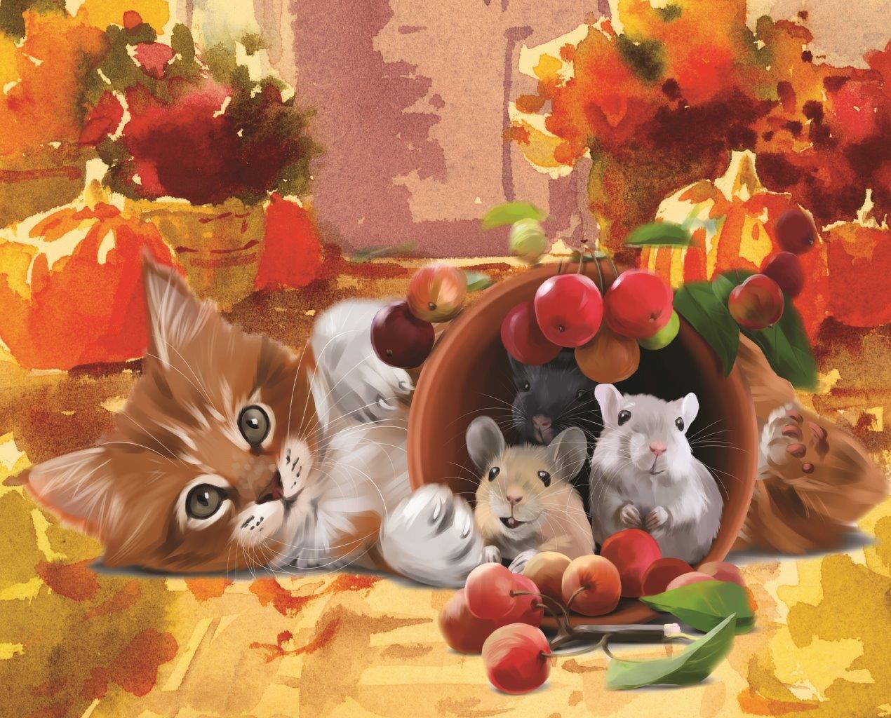 Fall Fancies - Playful Kitty (100pcs)