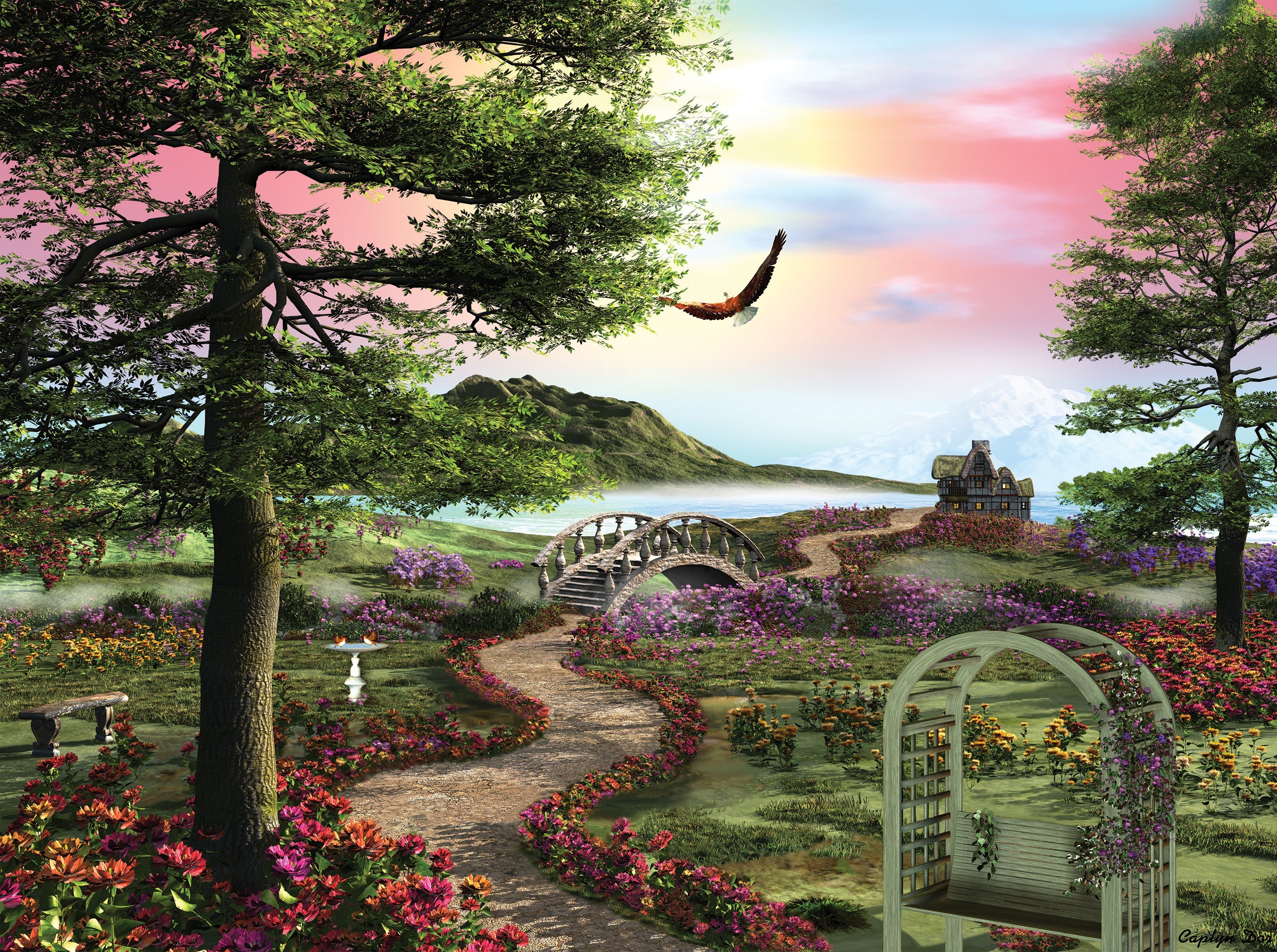 PFG Misty Meadow, Caplyn Dor (1000pcs) (utilisation / utilisée - puzzles pour de bon)