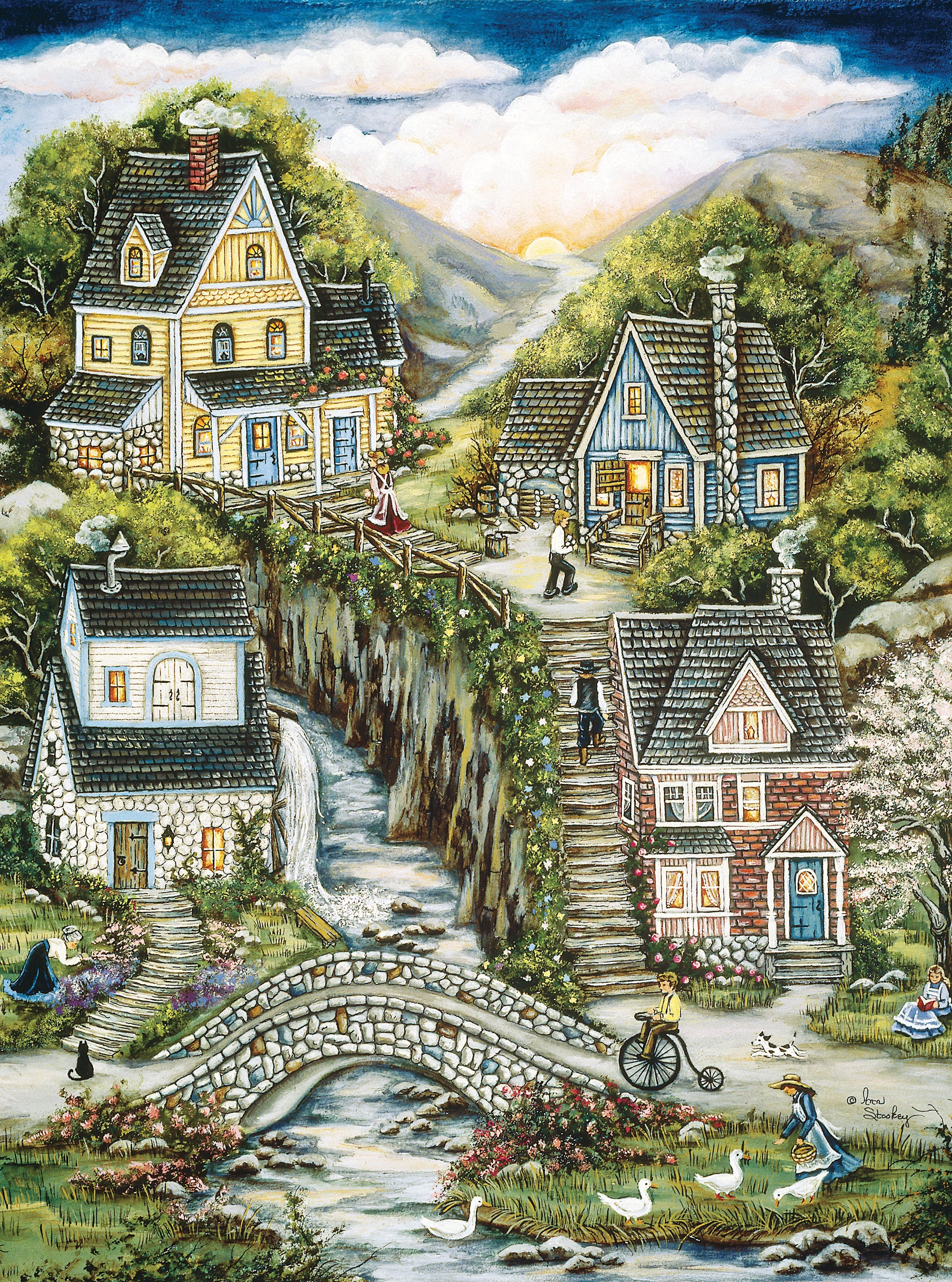 PFG Dr. Puzzle - South Mountain Village, Ann Stookey (1000pcs) (utilisation / utilisée - Puzzles pour de bon)