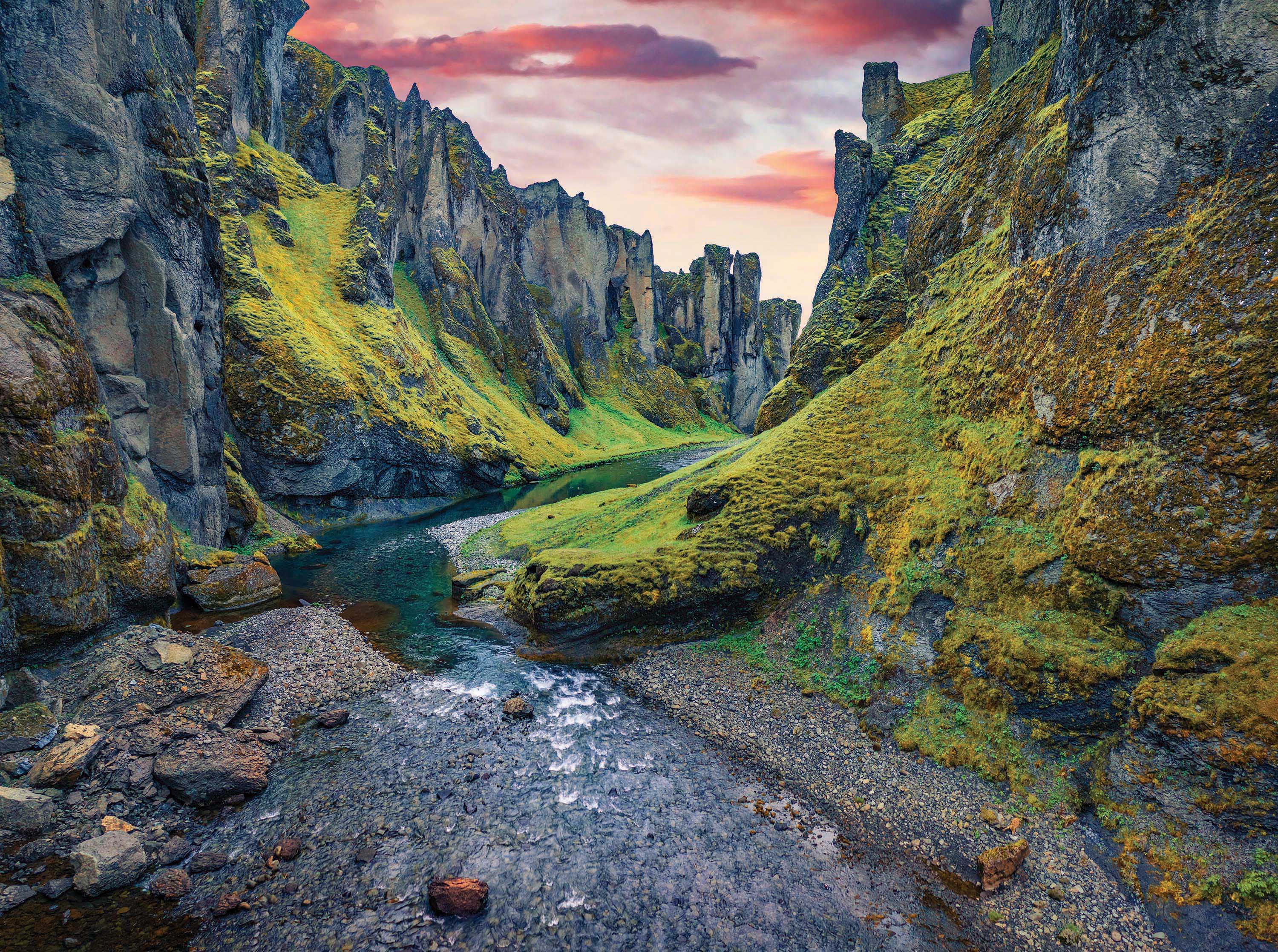 Collection de cartes postales PFG - Fjadrargljufur Canyon, Islande (750pcs) (utilisation / utilisée - puzzles pour de bon)