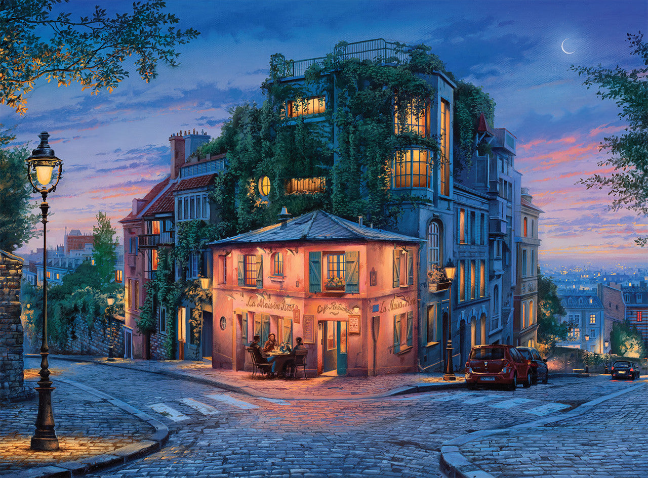 PFG Night & Day: La Maison Rose Blue (1000pcs) (Usage/Used - PUZZLES FOR GOOD)