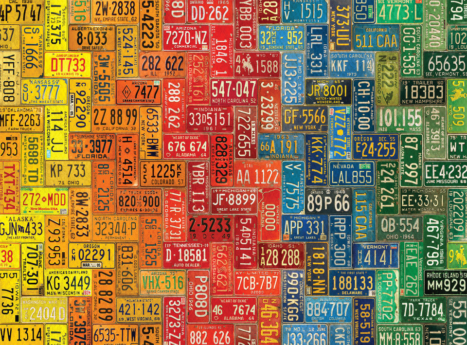 COLLECTION PFG VIVID - Plaques d'immatriculation des États-Unis (1000pcs) (utilisation / utilisée - puzzles pour de bon)