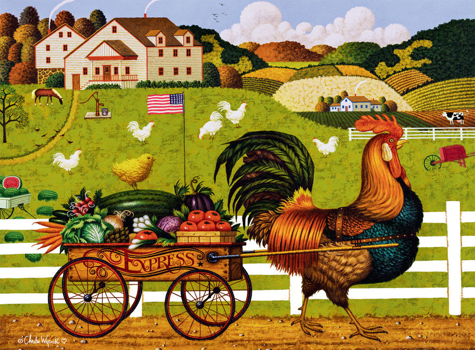 PFG Rooster Express, Charles Wysocki (1000pcs) (Usage/Used - PUZZLES FOR GOOD)
