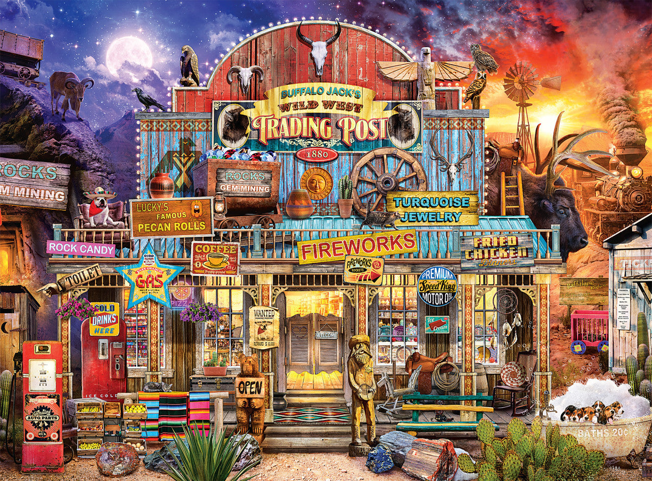 PFG Night & Day - Wild West Trading Post (1000pcs) (Usage/Used - PUZZLES FOR GOOD)