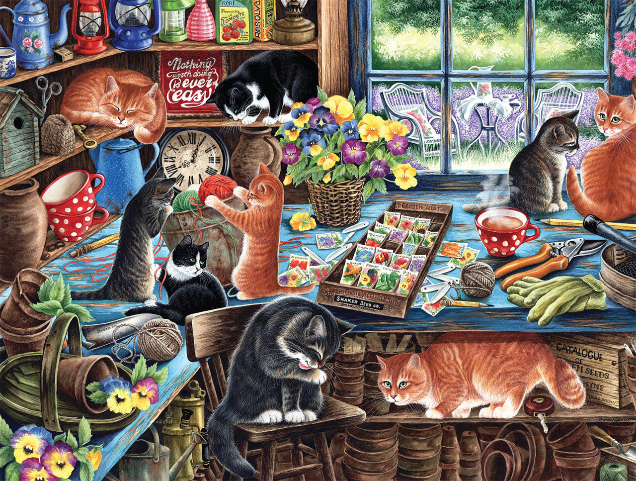 PFG Chats - Dans l'Abri de Jardin (750 pièces) (Utilisé - PUZZLES FOR GOOD)