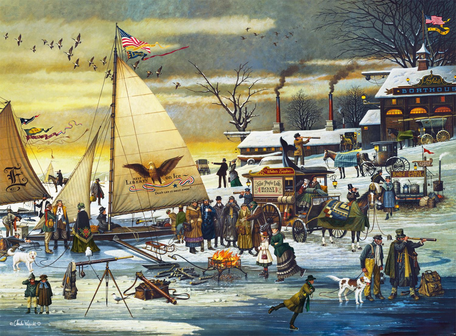DMG Ice Riders on the Chesapeake Bay, Charles Wysocki (1000pcs) (VERY DAMAGED BOX)