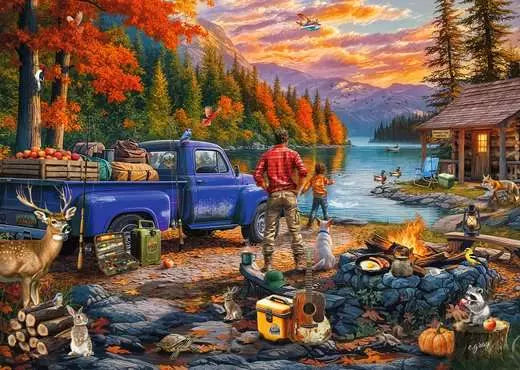 Ravensburger Le lac au coucher du soleil (300 grandes pièces)