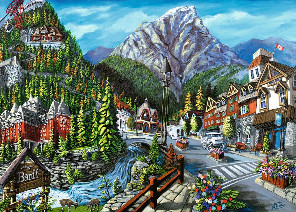 PFG Ravensburger Welcome to Banff - Canadian Collection (1000pcs) (Usage/Used - PUZZLES FOR GOOD)