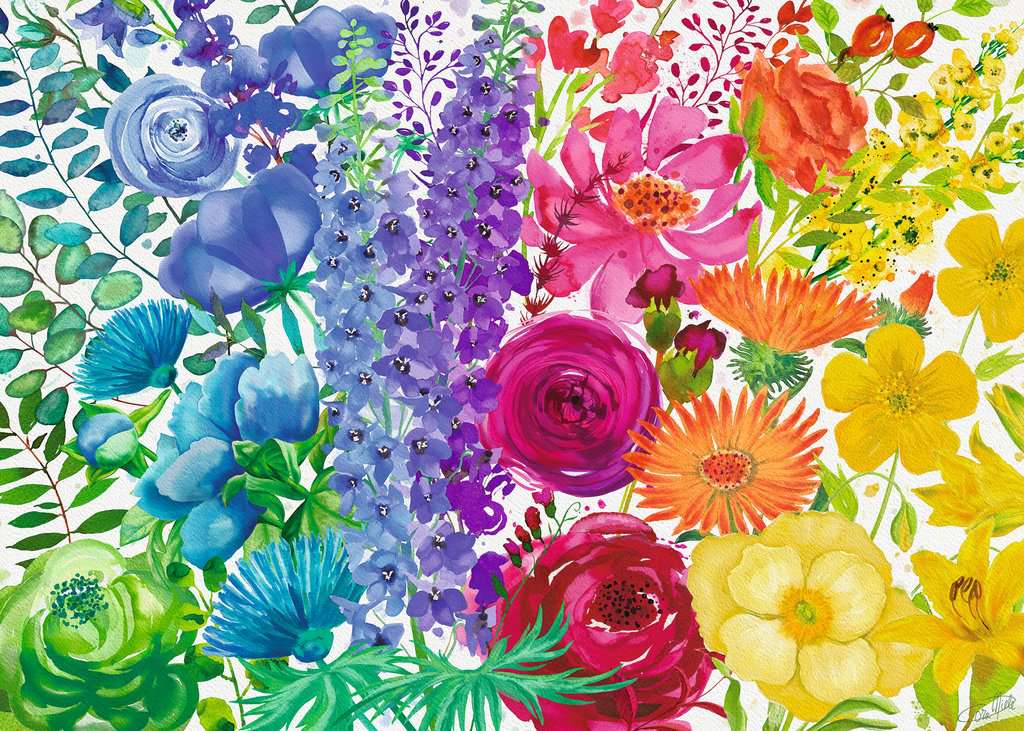 PFG Ravensburger Rainbow Floral (300 PC XXL) (utilisation / utilisée - puzzles pour de bon)