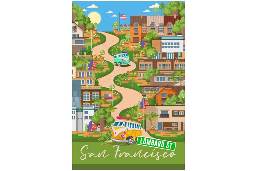 San Francisco - Lombard Street - Mini Puzzle