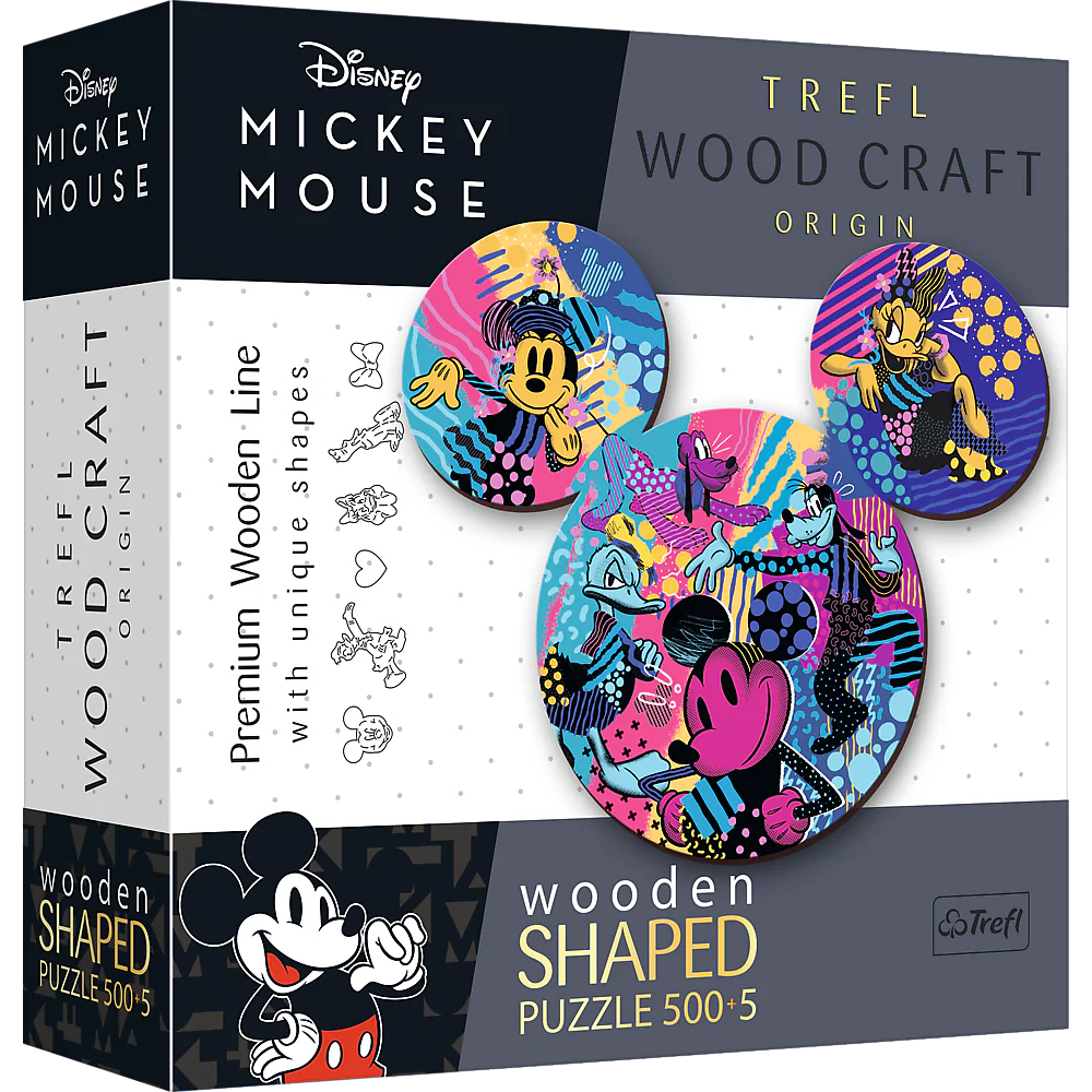 Trefl Wood Craft - Disney's Mickey Mouse (500+5 pcs) (Wooden Jigsaw Puzzle)