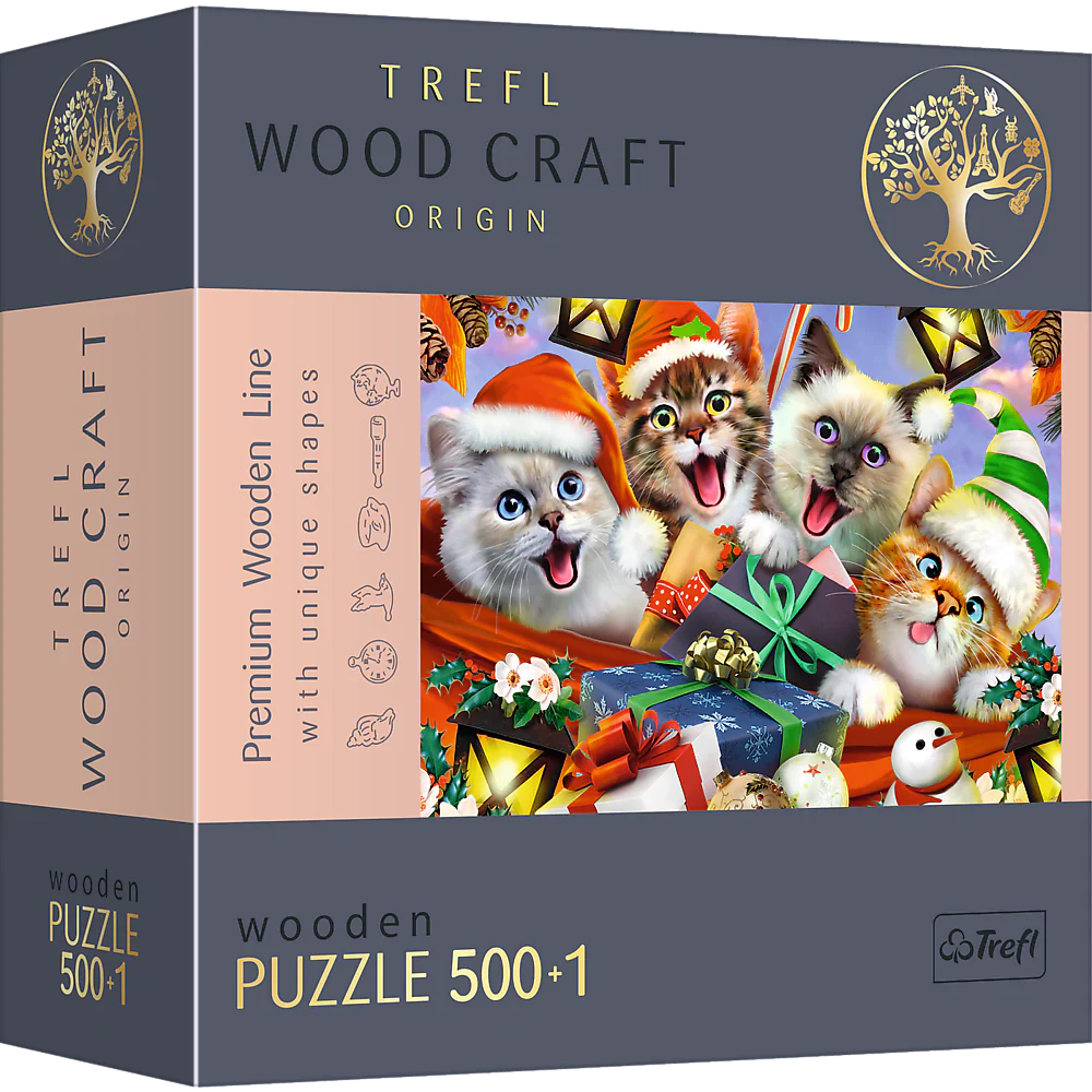 Trefl Wood Craft - Festive Cats (501pcs) (Wooden Jigsaw Puzzle)
