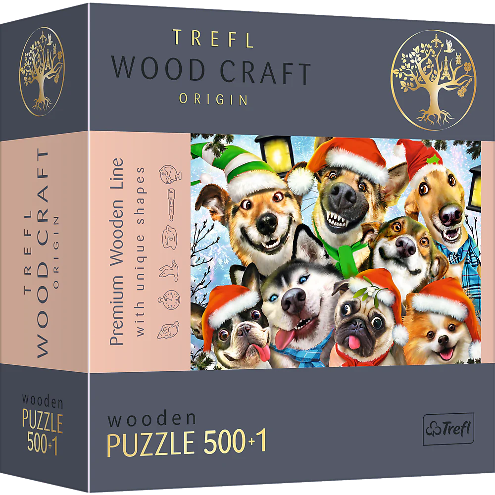 Trefl Wood Craft - Festive Dogs (501pcs) (puzzle en bois en bois)