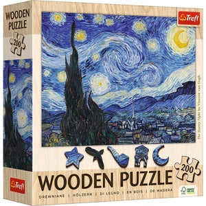Trefl Wood Craft - The Starry Night, Vincent Van Gogh (200pcs) (Wooden Jigsaw Puzzle)