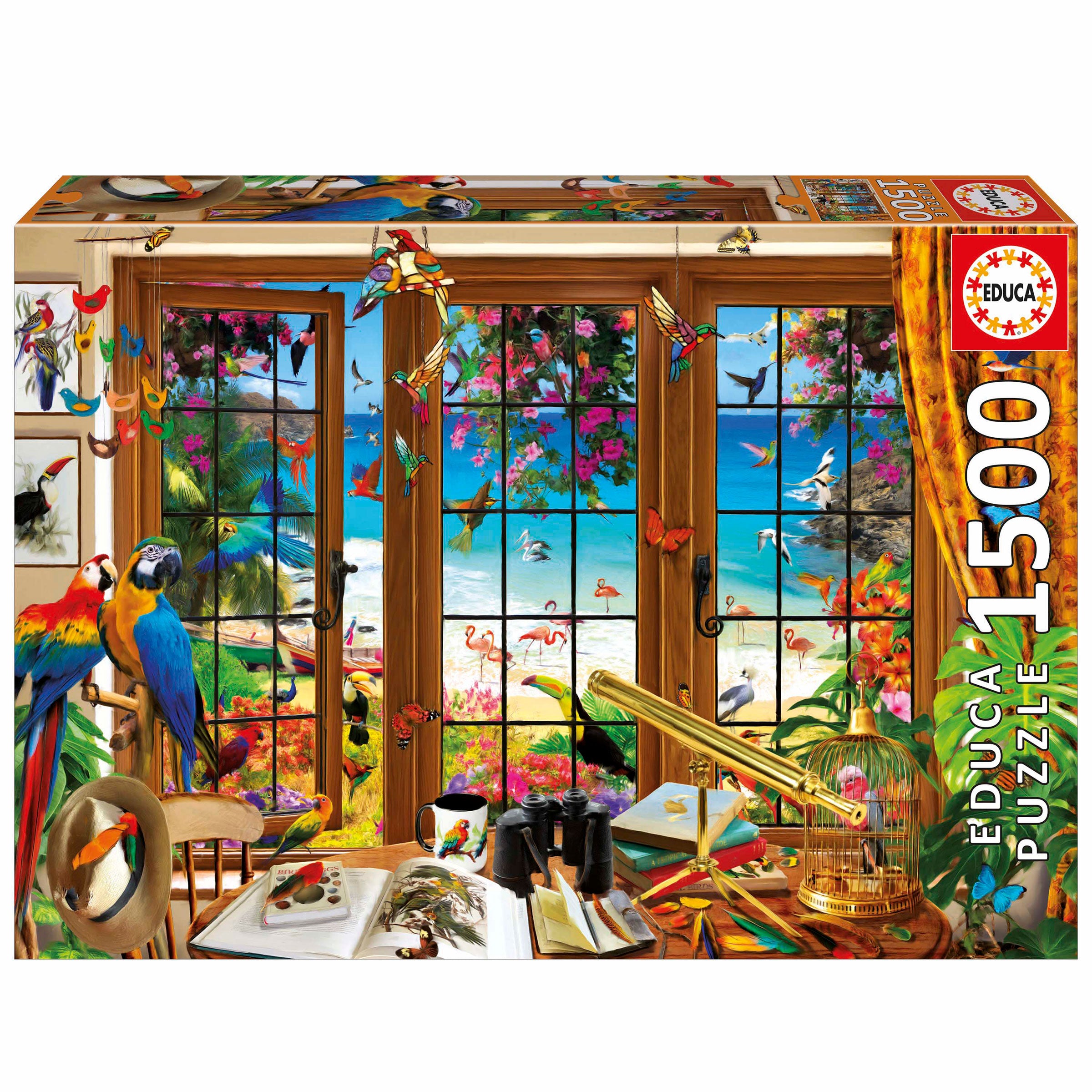 PFG Bird Watcher's Window, Garry Walton (1500pcs) (Usage/Used - PUZZLES FOR GOOD)