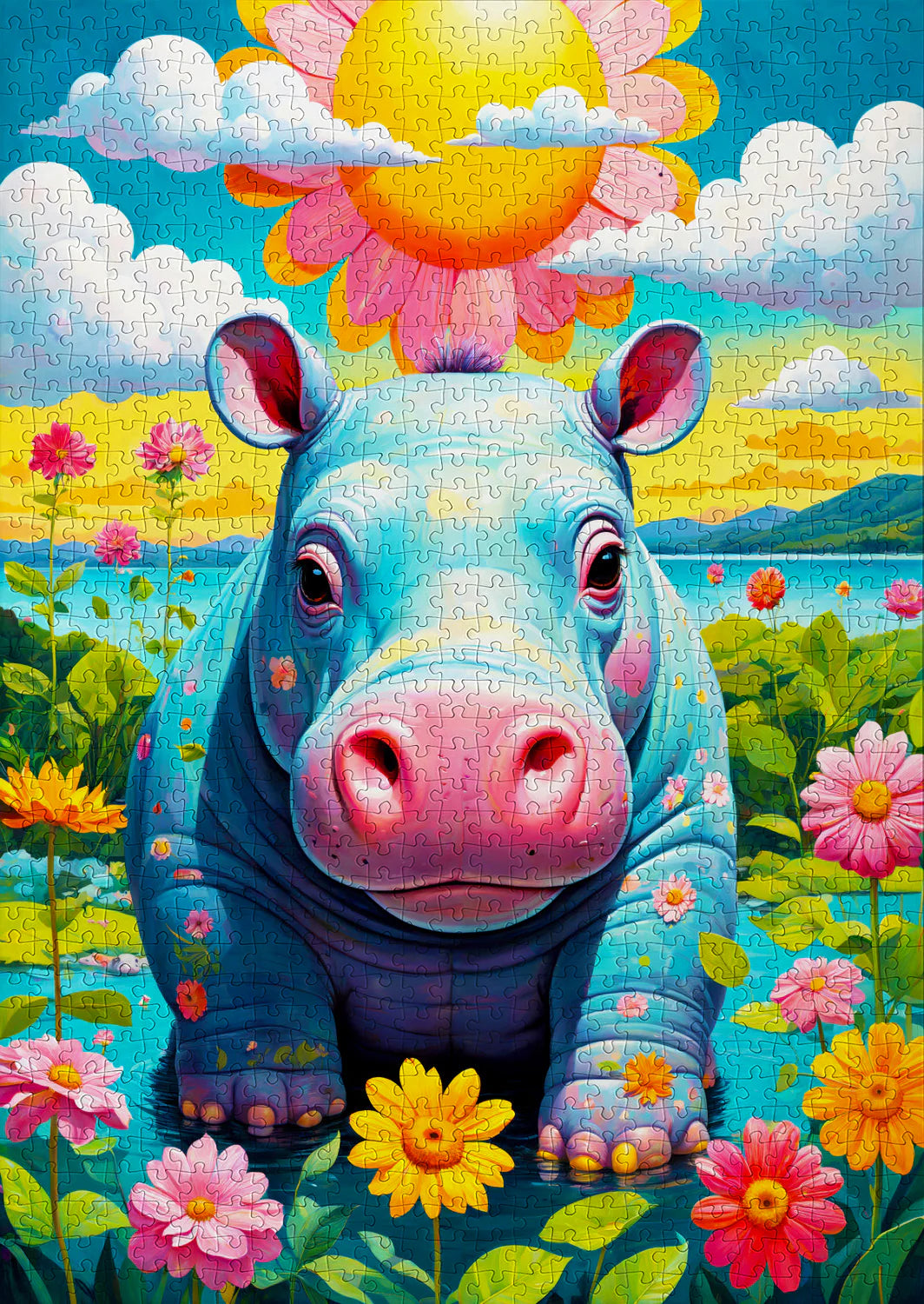 Hippo ensoleillé (1000pcs)