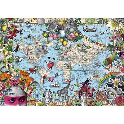 PFG Map Art - Quirky World (2000pcs) (Usage/Used - PUZZLES FOR GOOD)
