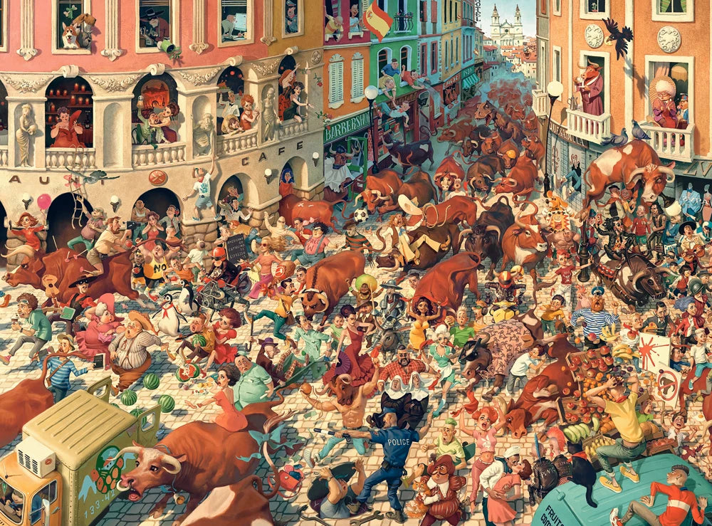 PFG Art Collection - Bull Run in Pampeluna (3000pcs) (Usage/Used - PUZZLES FOR GOOD)