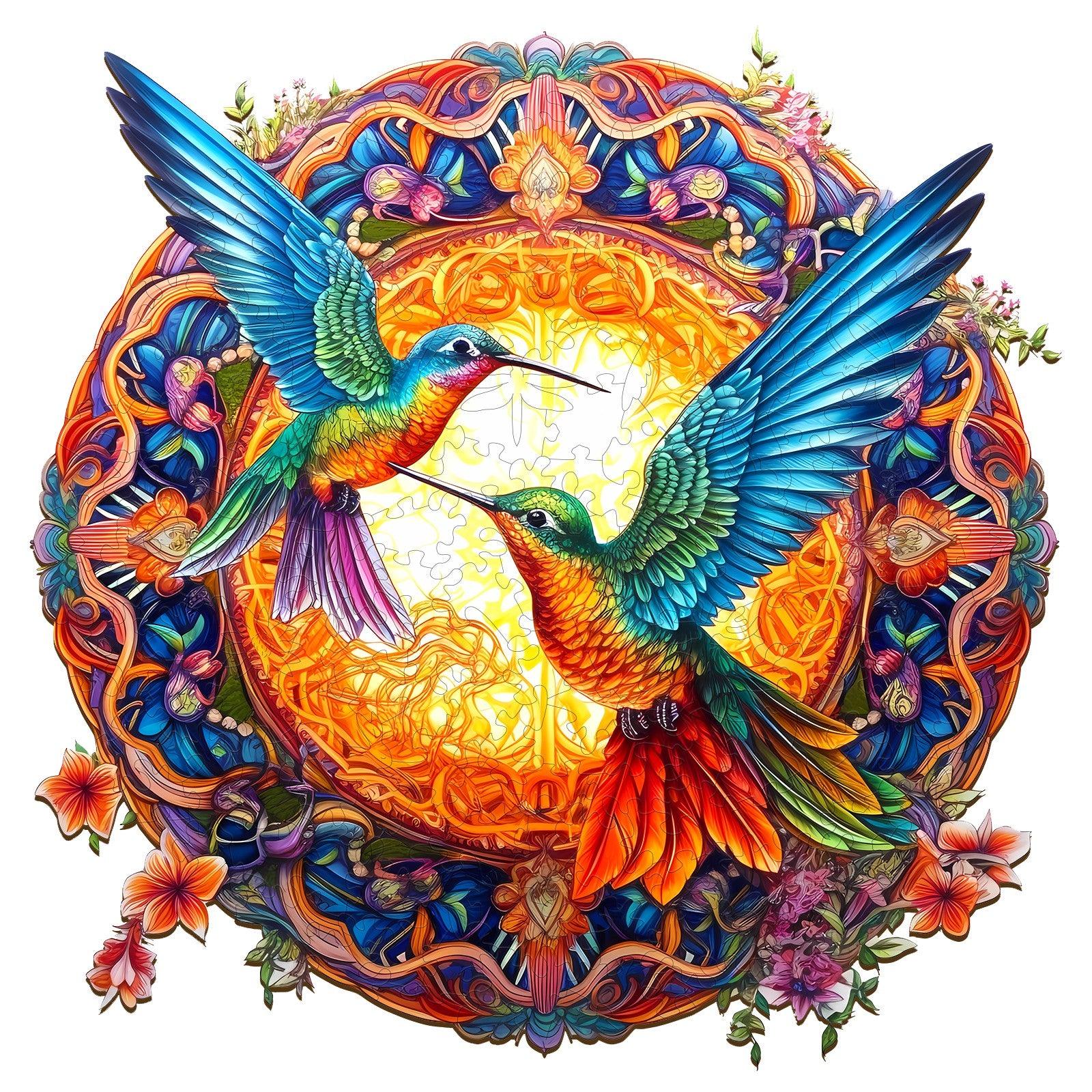 PFG Mandala Hummingbirds-2 (WOOD) (Usagé/Used - PUZZLES FOR GOOD)