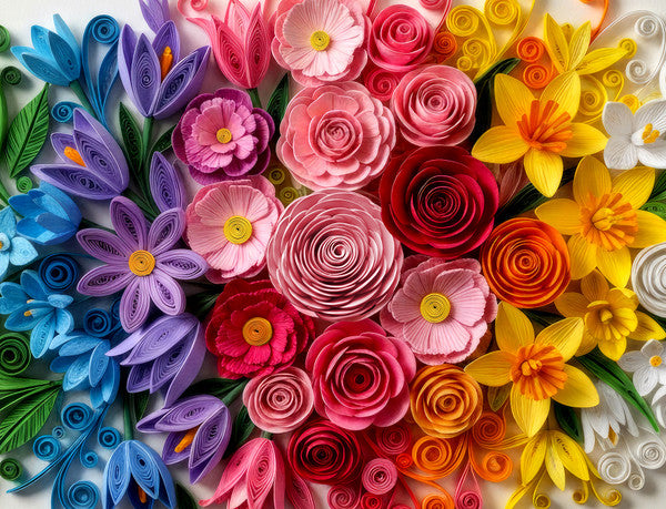 Jardin de fleurs en quilling (500 pièces)