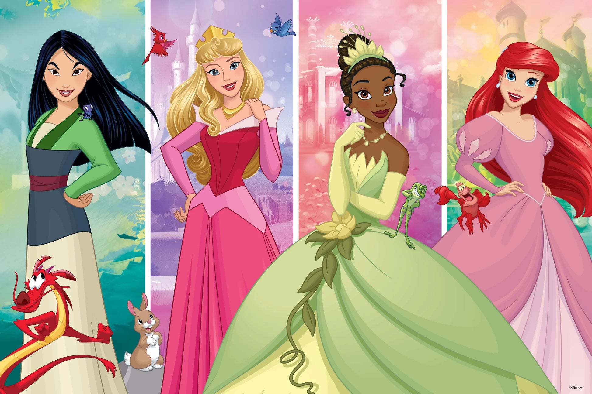 Disney Princess - Mulan, Ariel, Tiana, Aurora (Puzzle 3D) (200pcs)