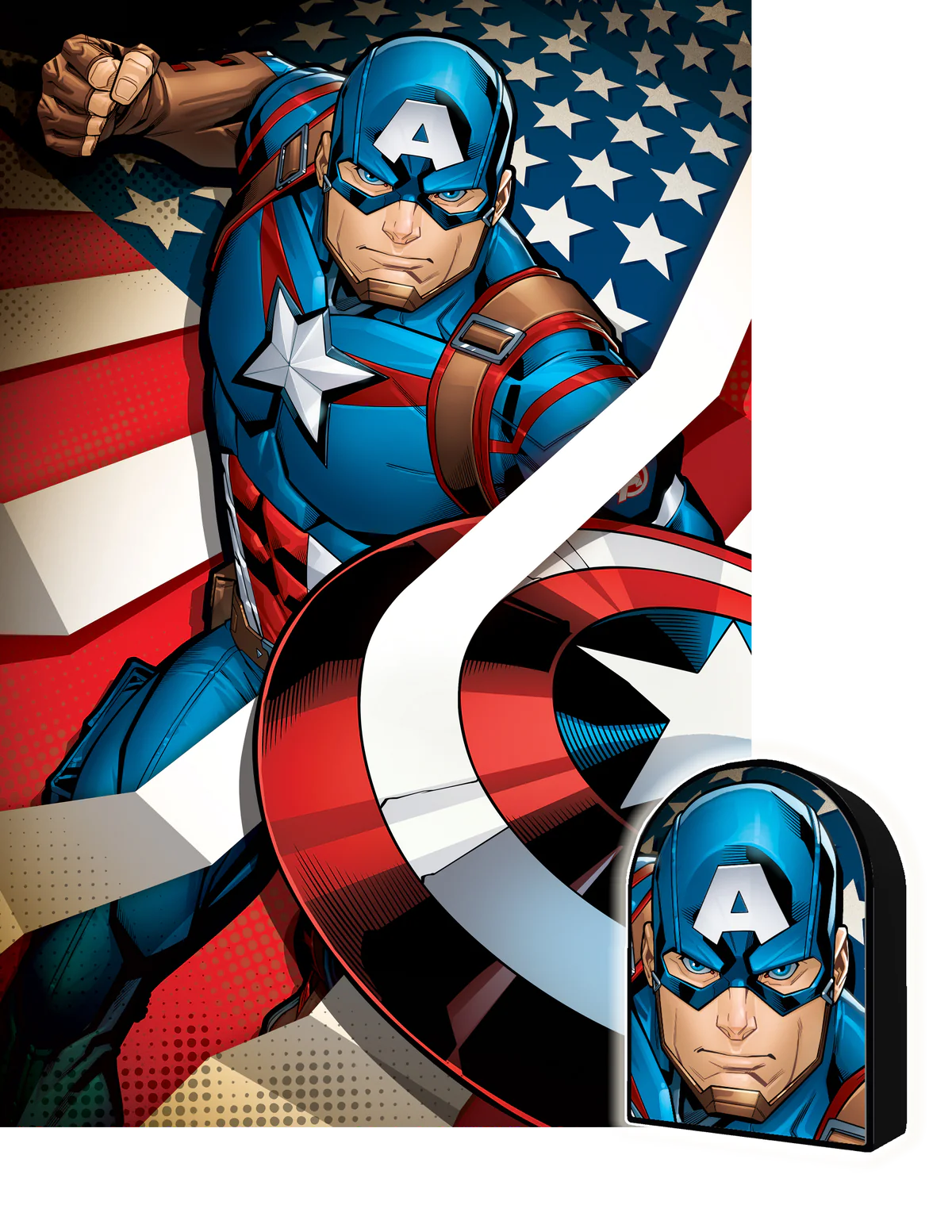Marvel - Captain America in Shaped Collectable Tin (3D Puzzle) (300pcs)