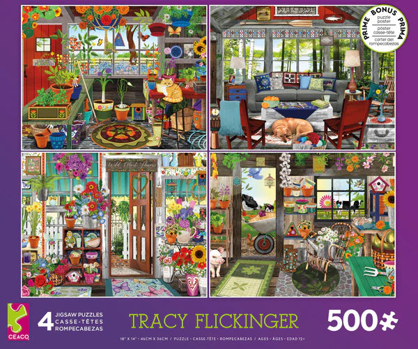 Lot de 4 paquets de 500 pièces Tracy Flickinger 