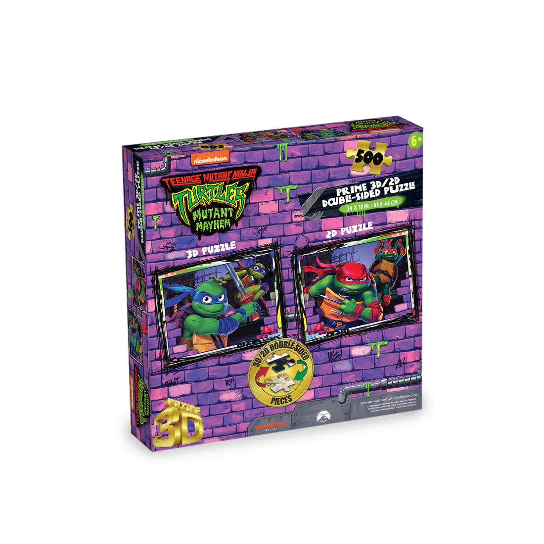 3D/2D - Nickelodeon - Tortues Ninja (Double face) (500 pièces) 