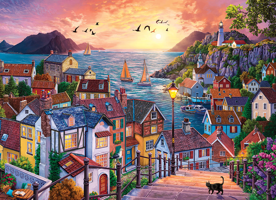 Coastal Town at Sunset (1000pcs)
