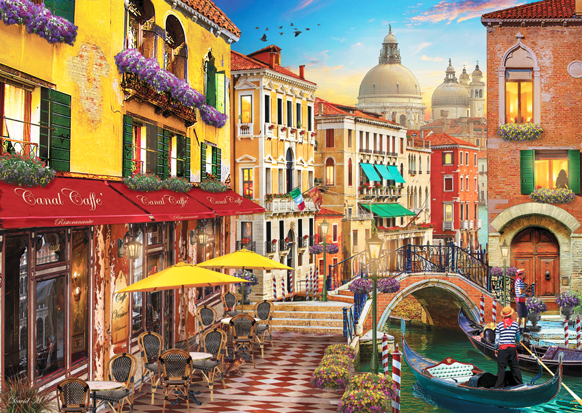 PFG Canal Cafe Venice, David Maclean (1500pcs) (Usage/Used - PUZZLES FOR GOOD)