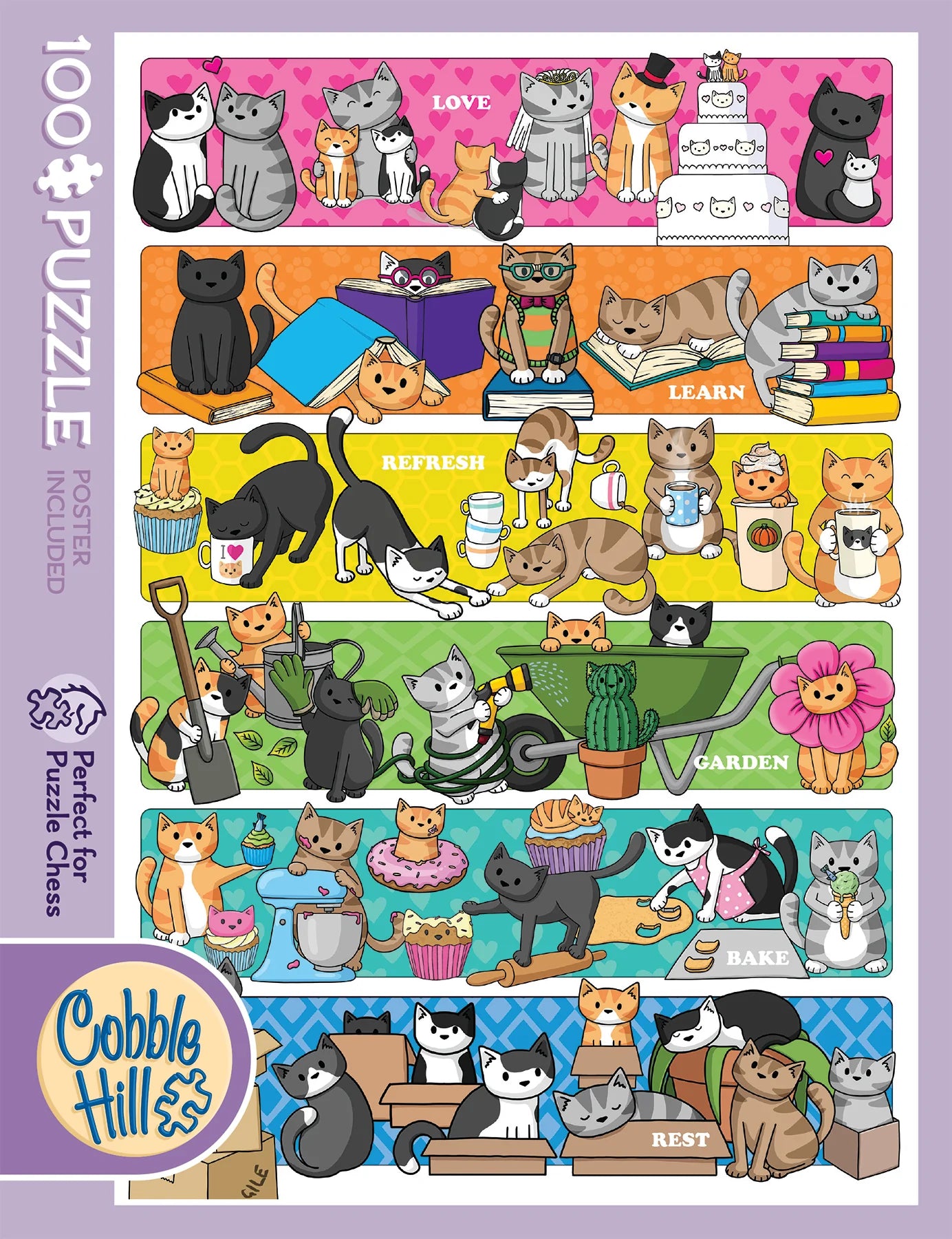 Puzzle Chess - Doodle Cats (100pcs)