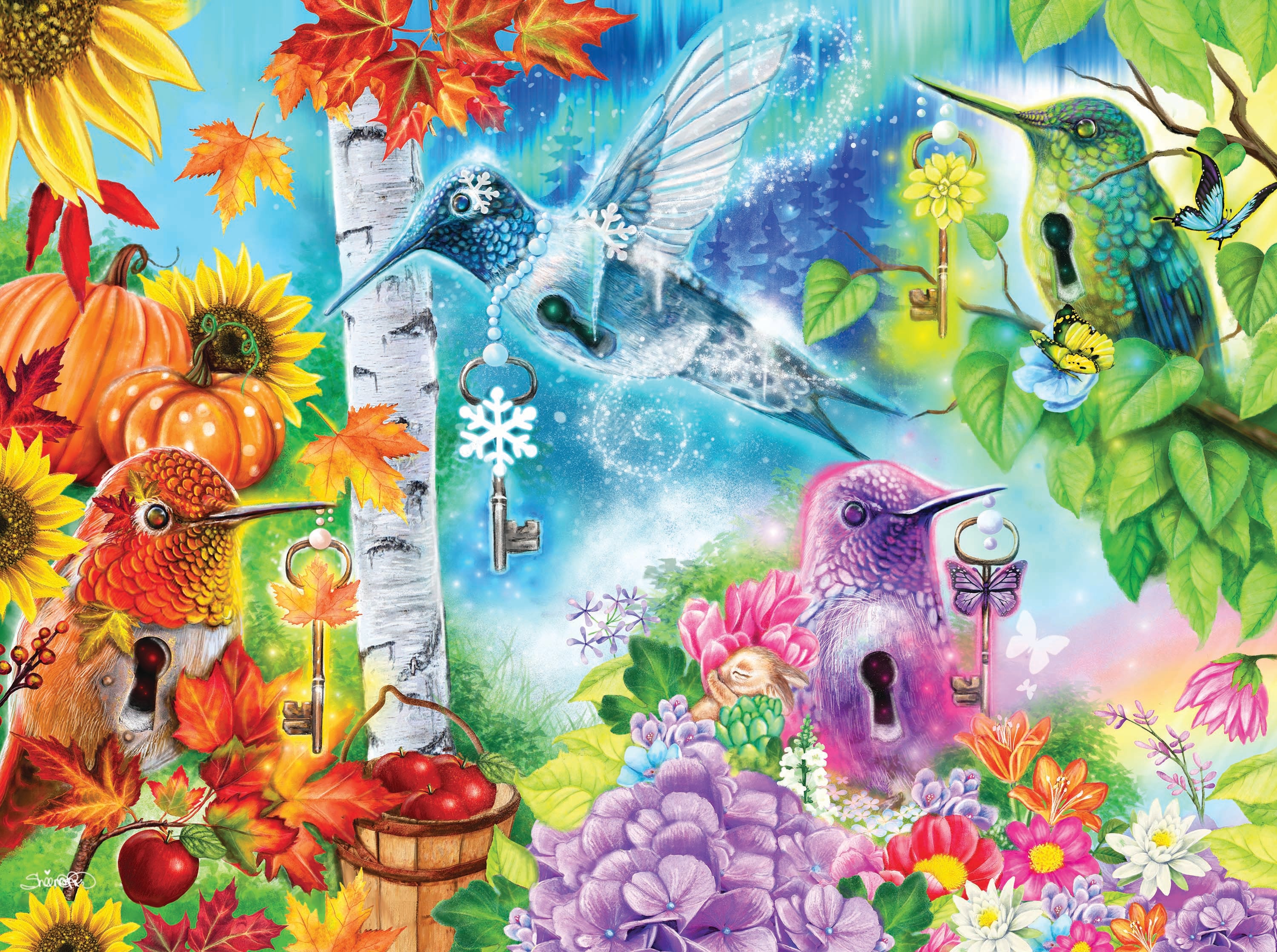 Flights of Fancy - Changing Seasons Hummingbirds, Sheena Pike (1000pcs)