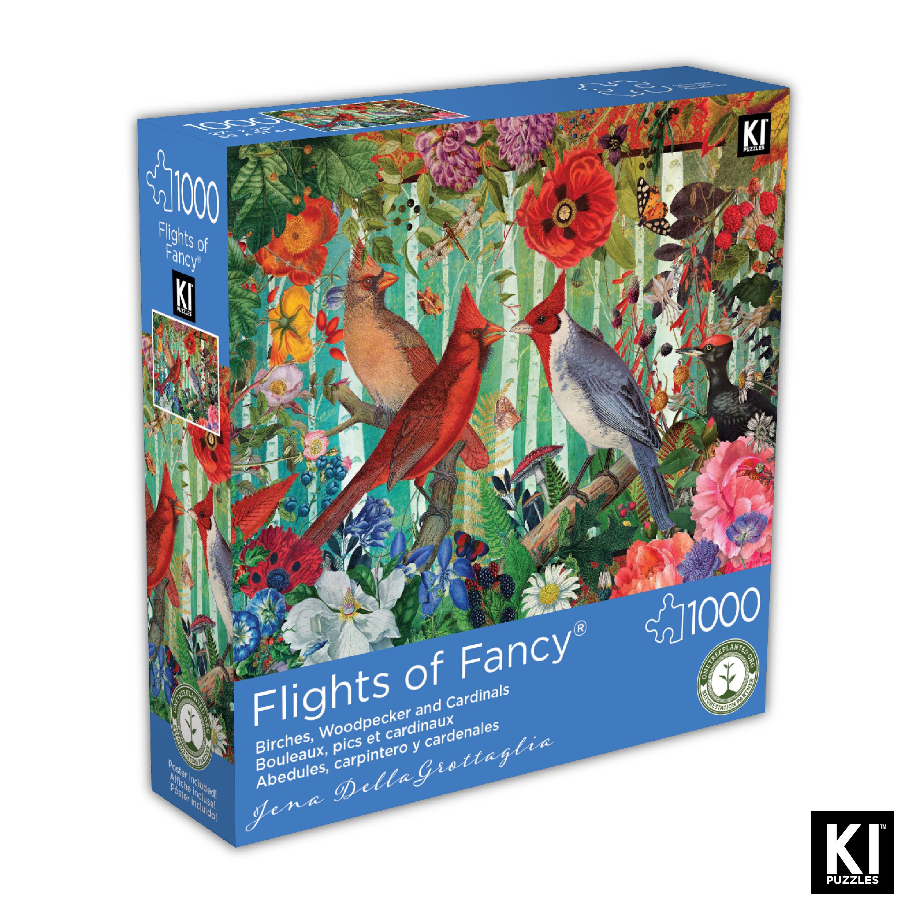 Flights of Fancy - Birches, Woodpecker and Cardinals (1000pcs)