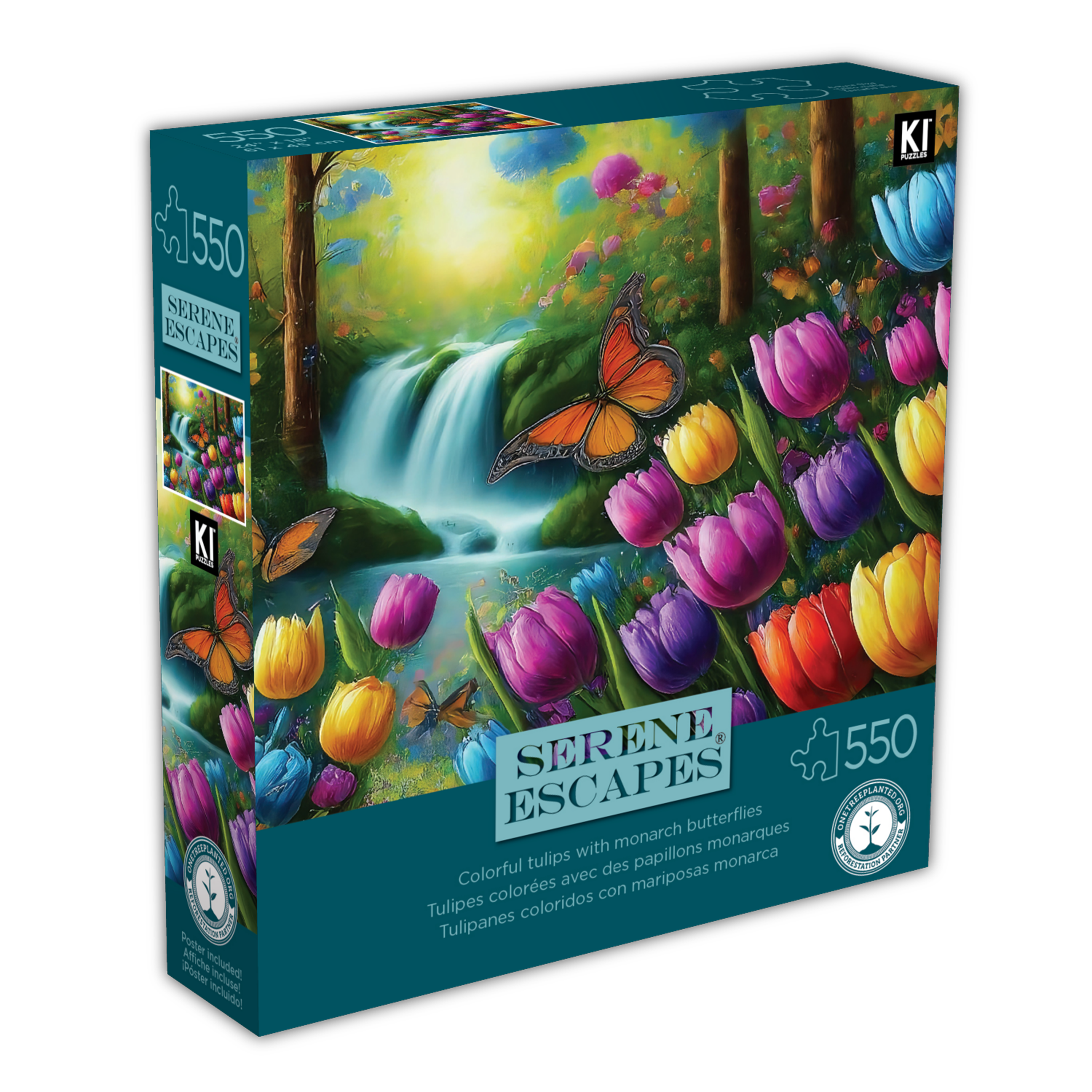Serene Escapes - Colourful Tuplis with Monarch Butterflies (550pcs)