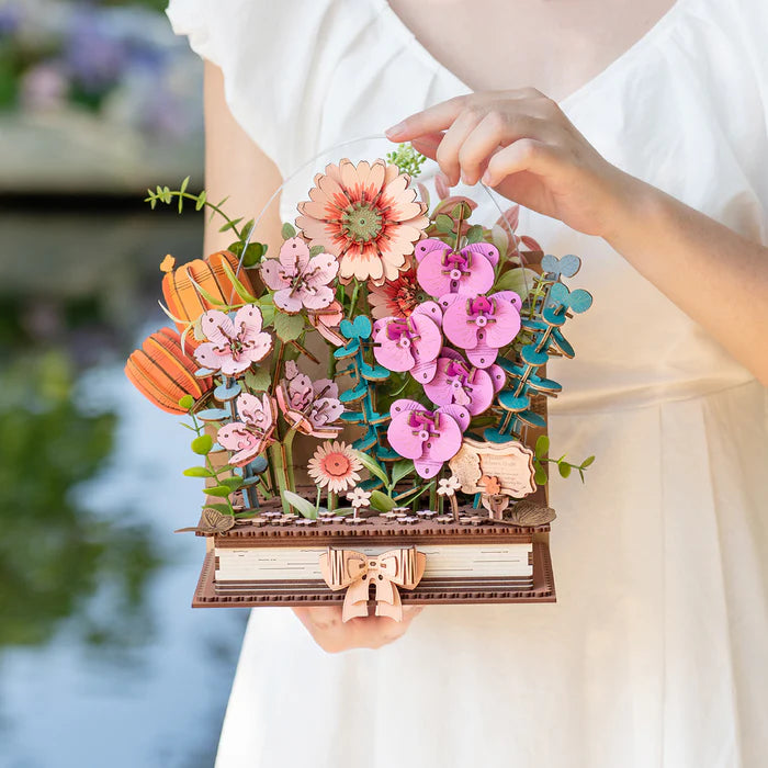 Livre fleuri en bois 3D (552 pièces)