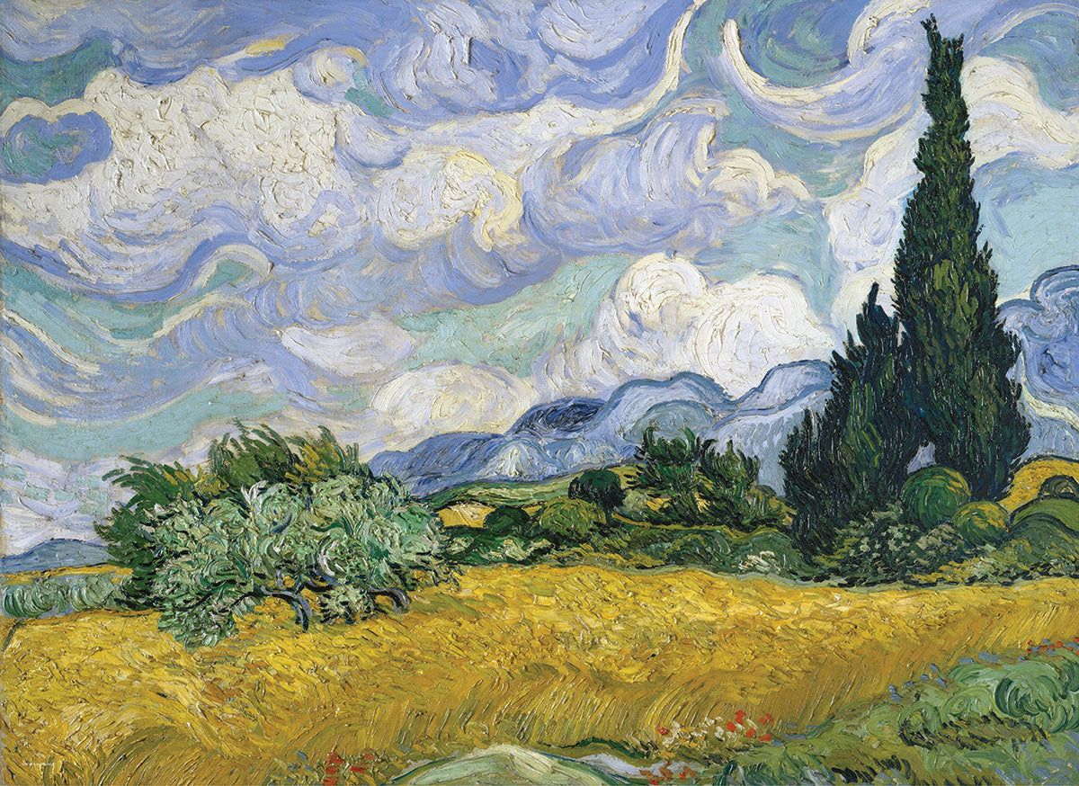 Champ de blé PFG avec cyprès, Vincent Van Gogh (utilisation / utilisé - puzzles pour de bon)