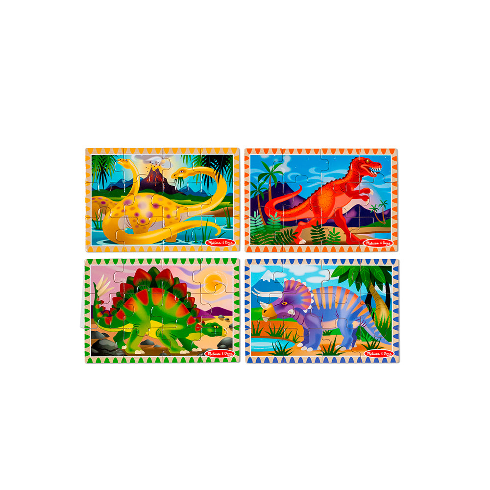 Dinosaures - puzzles dans une boîte (4x12pcs)
