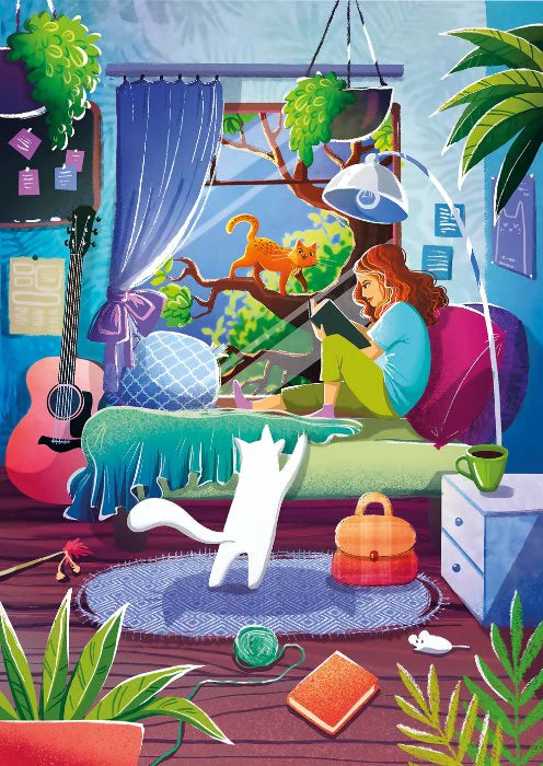 Girl & Cats (1000pcs)