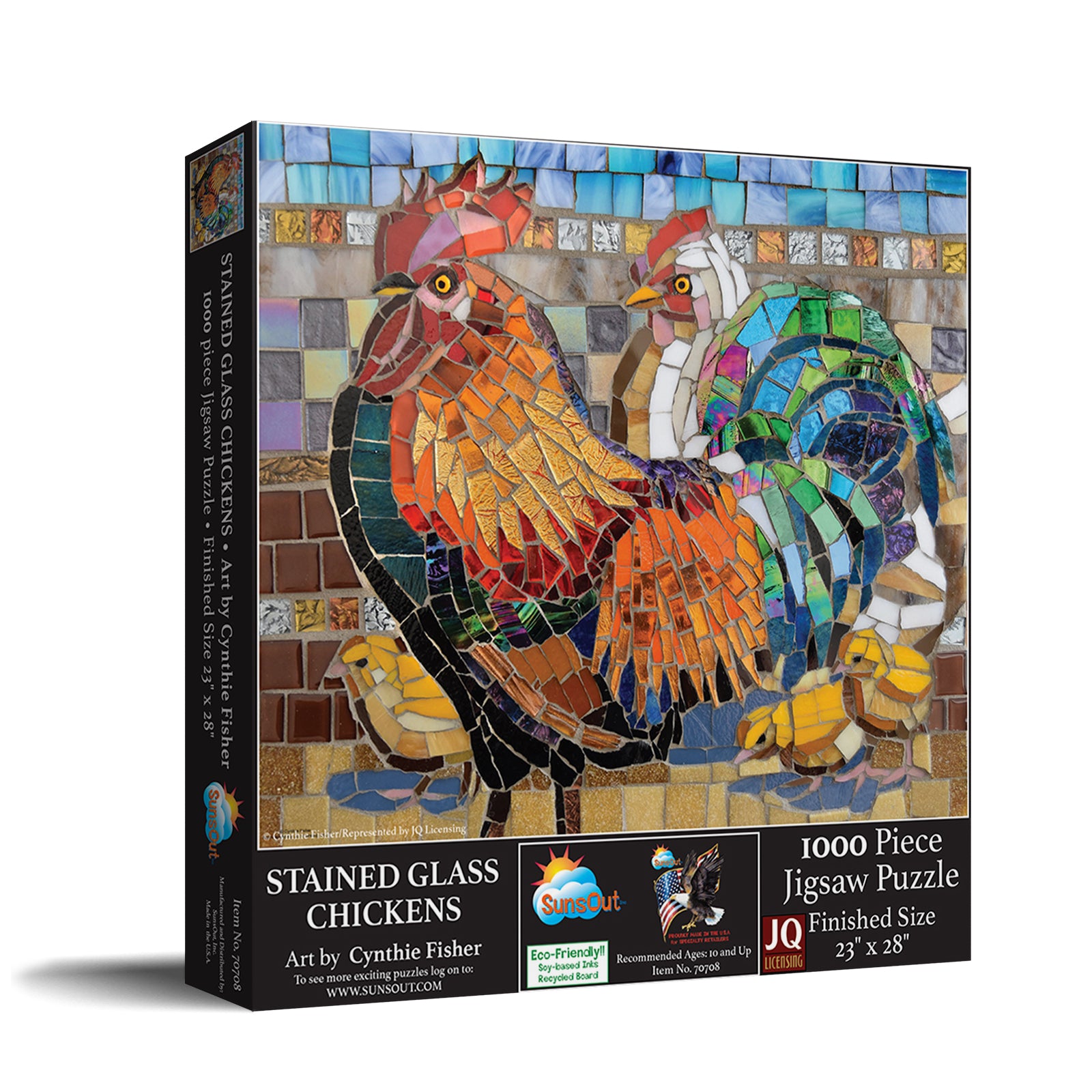 Verre tachée - poulets, Cynthe Fisher (1000pcs)