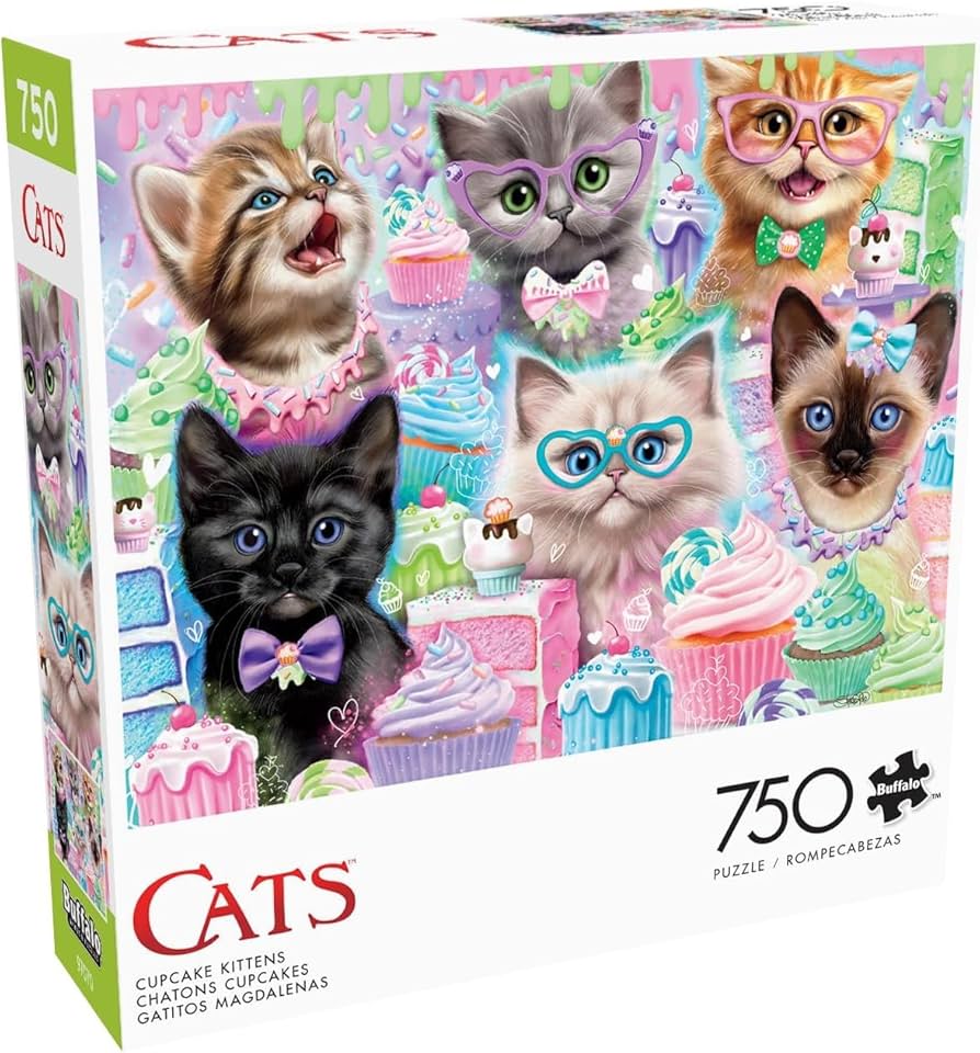PFG Chats - Chatons Cupcake (750 pièces) (Usage/Utilisé - PUZZLES FOR GOOD)