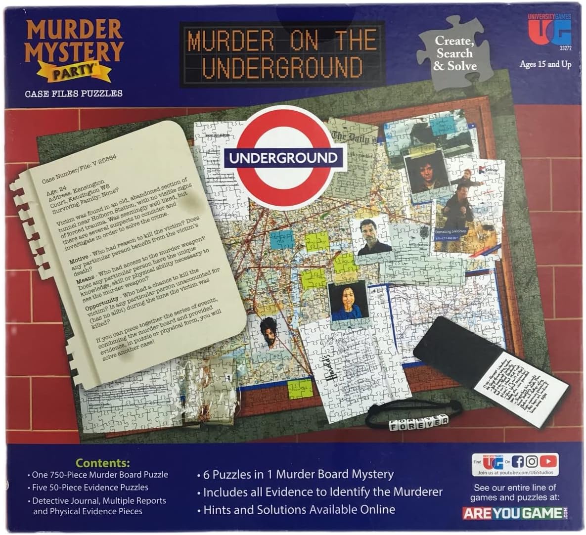 Puzzle de dossier de cas de mystère de meurtre - Murder sur le métro (6-en-1)