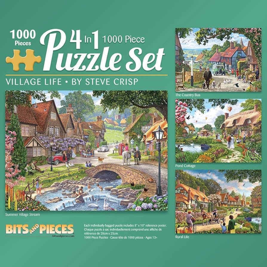PFG Coffret 4 en 1 - Vie de village, Steve Crisp (Occasion - PUZZLES FOR GOOD)
