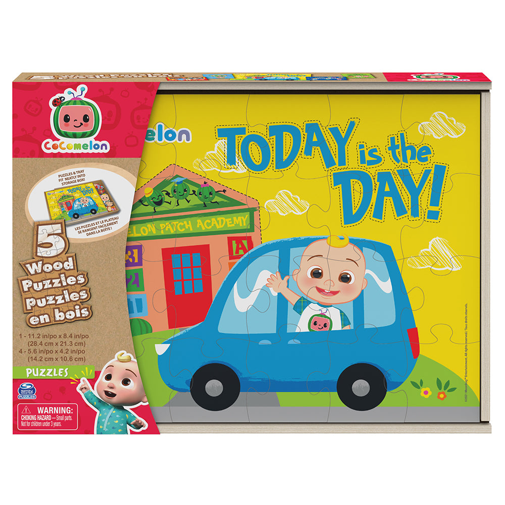Puzzles en bois de cocomelon 5 en 1
