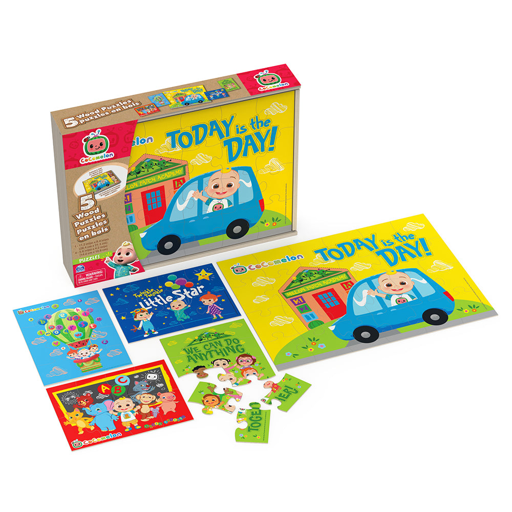 Puzzles en bois de cocomelon 5 en 1