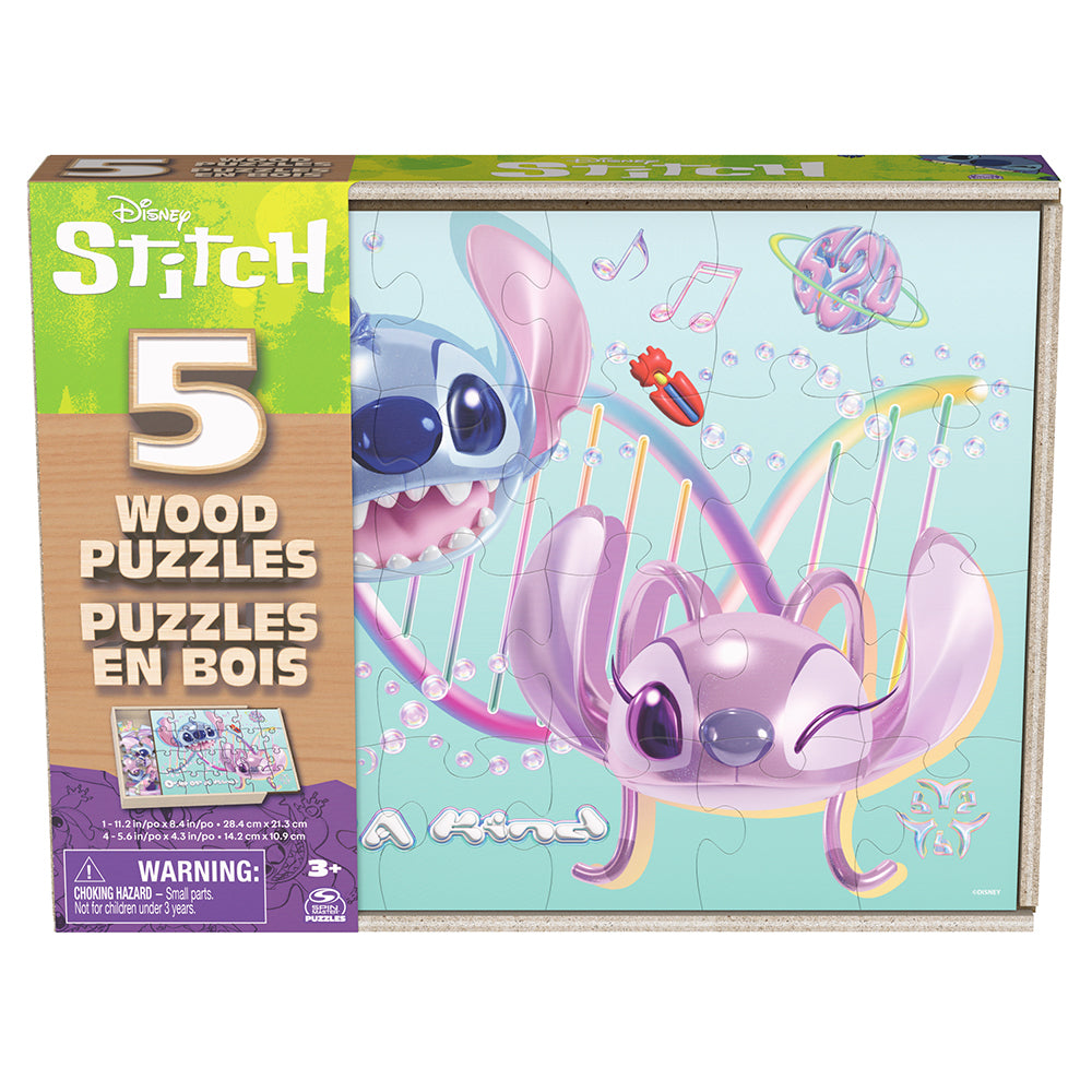 Disney Stitch 5-en-1 Puzzles en bois