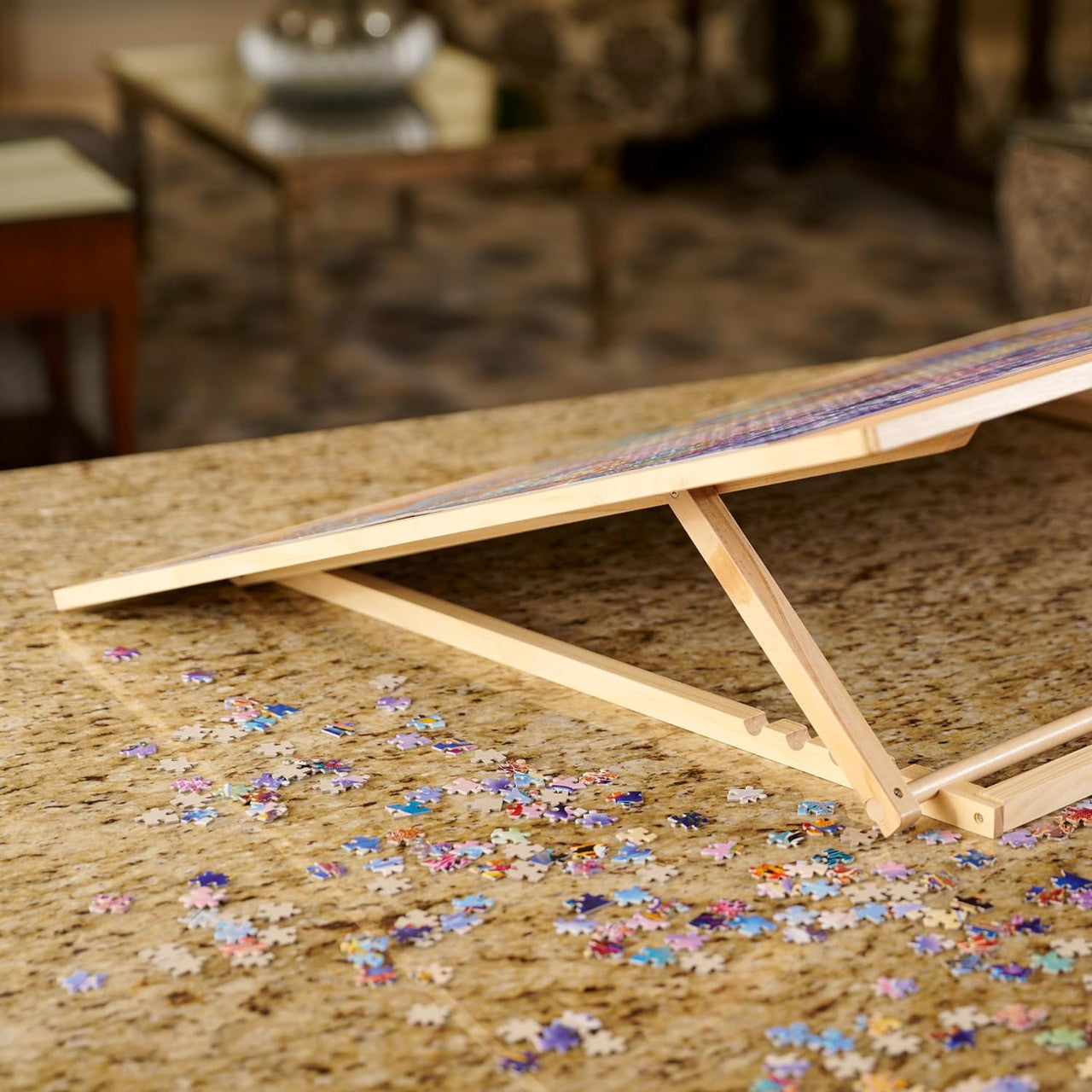 Planche de puzzle de chevalet en bois pré-assemblé