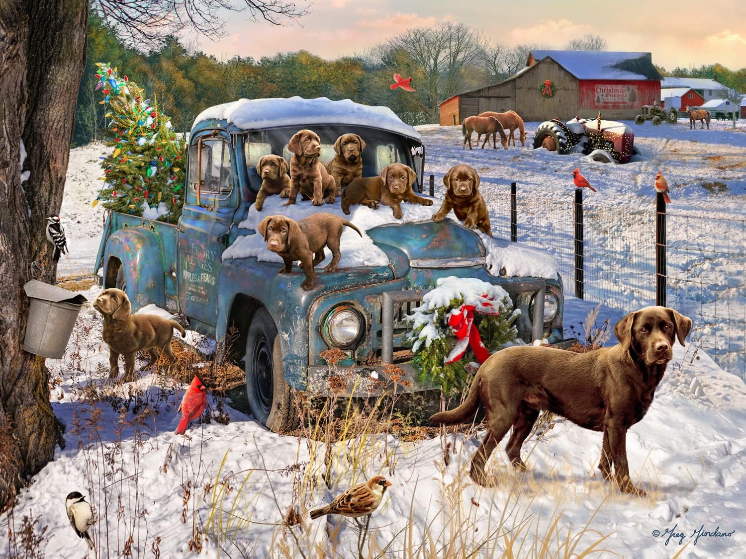 Christmas Puppies, Greg Giordano (550pcs)
