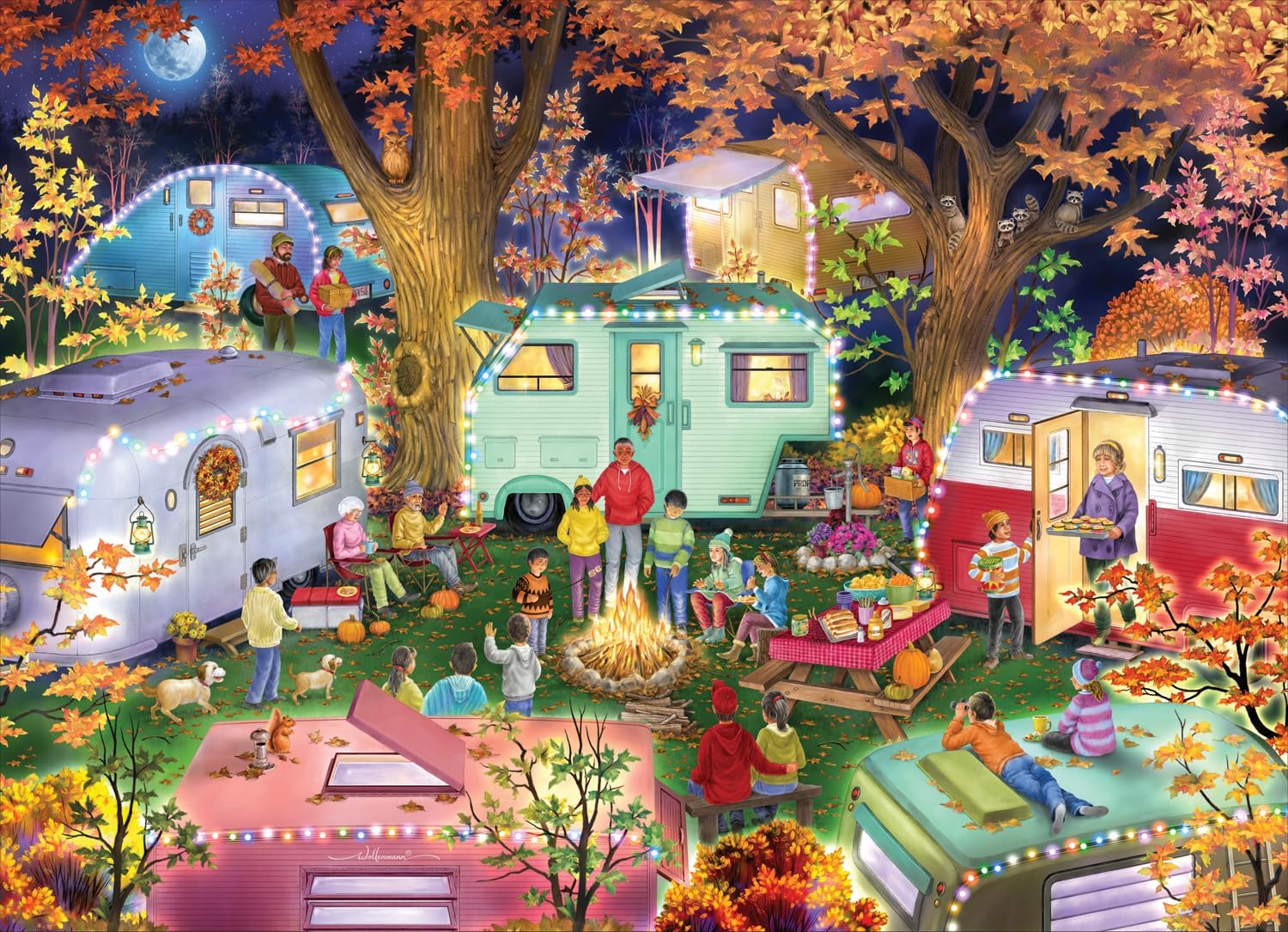 PFG Camping en automne, Randy Wollenmann (1000 pièces) (Utilisation/Occasion - PUZZLES FOR GOOD)